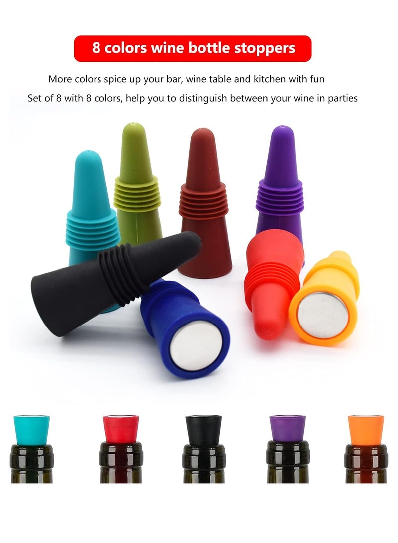 Bukela Wine Stoppers Beverage Bottle Sealer Soft Silicone Wine Bottle Stoppers Corks with Grip Top for Keeping Wine Champagne Fresh, 8 Pack  - Image 4