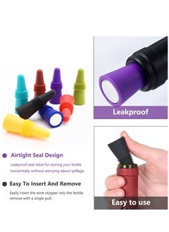 Bukela Wine Stoppers Beverage Bottle Sealer Soft Silicone Wine Bottle Stoppers Corks with Grip Top for Keeping Wine Champagne Fresh, 8 Pack  - Image 5