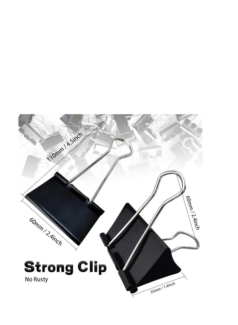 Terabyte Extra Large Binder Clips (36 Pack) 2 Inch, Big Paper Clamps for Office Supplies, Black - Image 1
