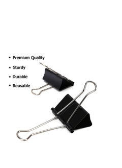 Terabyte Extra Large Binder Clips (36 Pack) 2 Inch, Big Paper Clamps for Office Supplies, Black  - Image 3