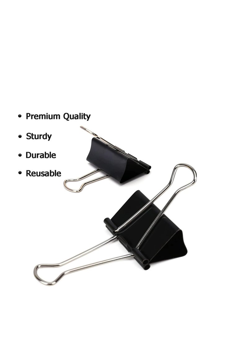 Terabyte Extra Large Binder Clips (36 Pack) 2 Inch, Big Paper Clamps for Office Supplies, Black - Image 3