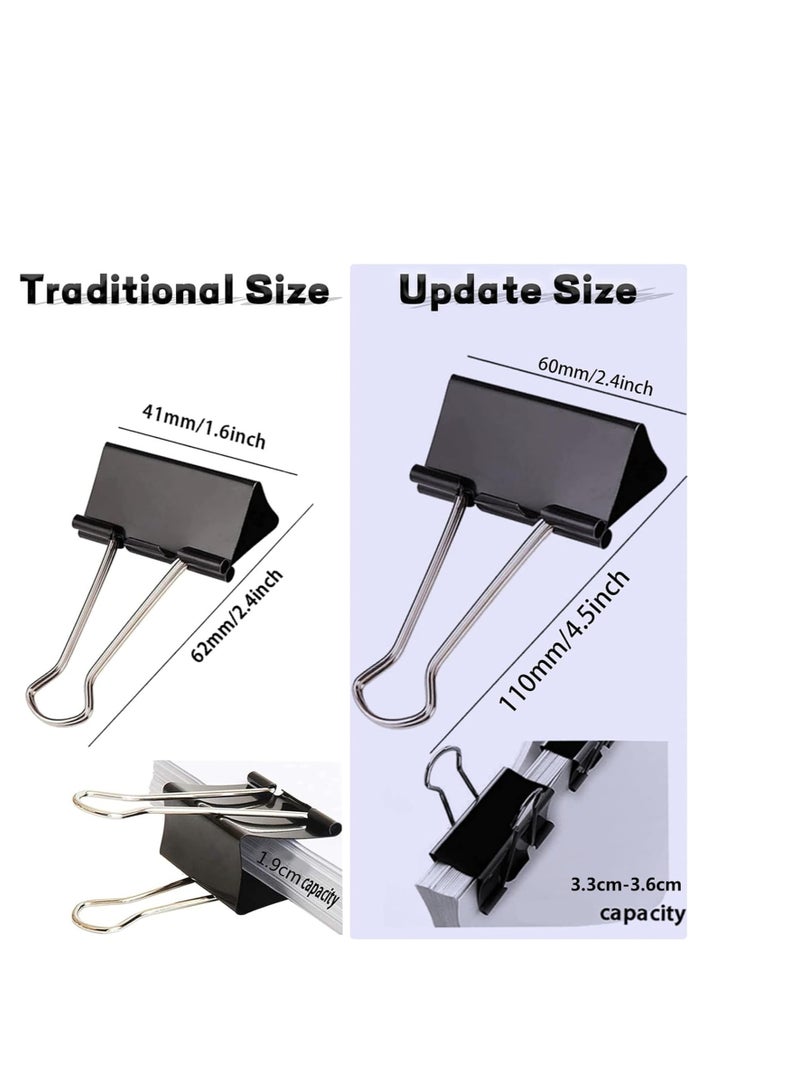Terabyte Extra Large Binder Clips (36 Pack) 2 Inch, Big Paper Clamps for Office Supplies, Black - Image 5