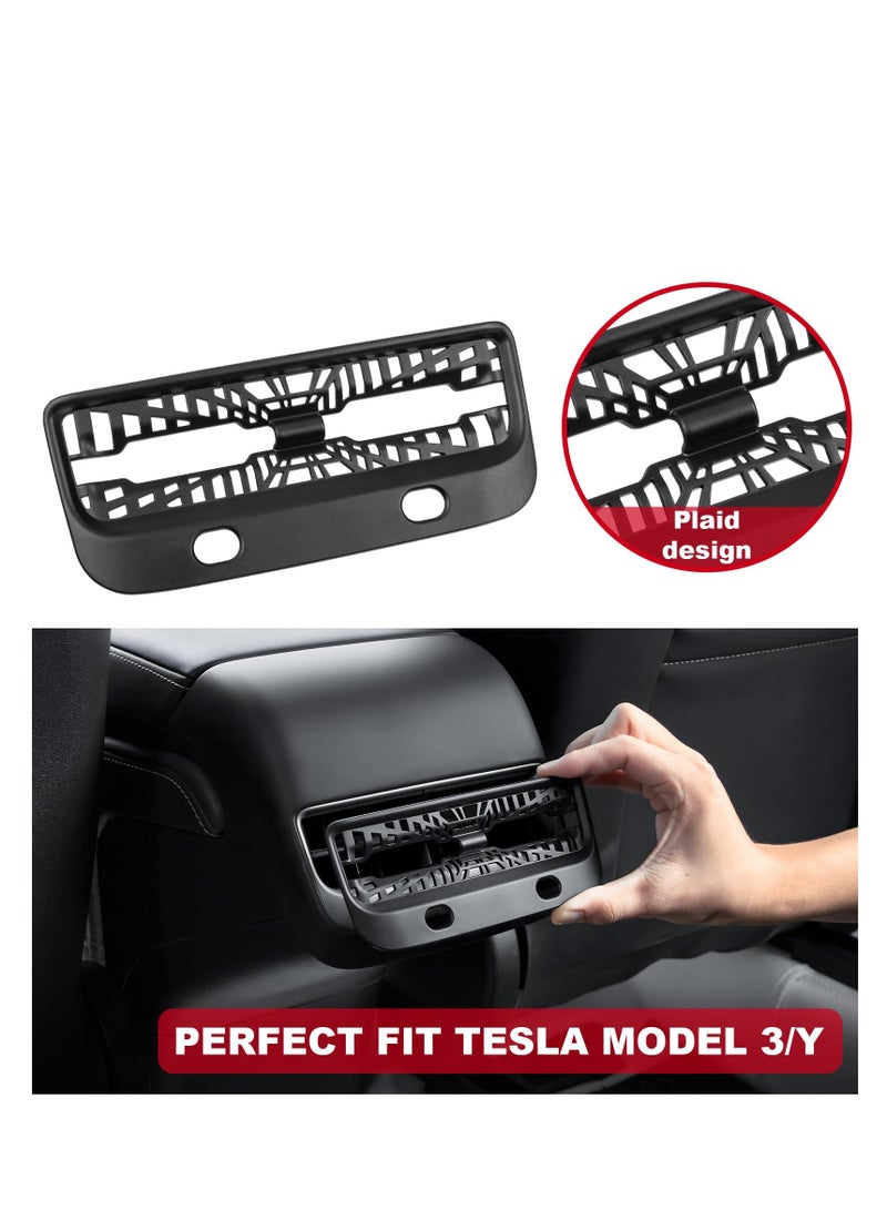 Zikra Backseat Air Vents Cover, Rear Seat Center Console Air Vent Trim Compatible with Tesla Model 3 & Model Y 2017 2018 2019 2020 2021 2022 2023 Accessories Waterproof and Dust-Proof - Image 2