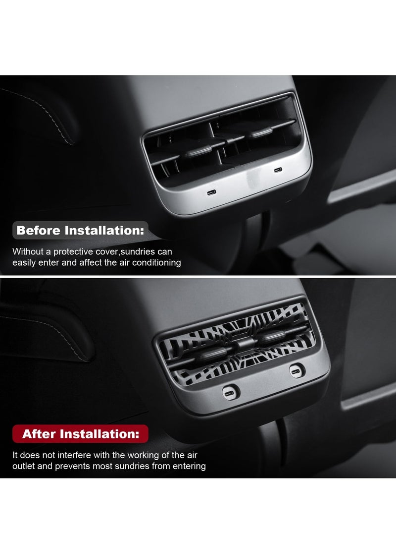 Zikra Backseat Air Vents Cover, Rear Seat Center Console Air Vent Trim Compatible with Tesla Model 3 & Model Y 2017 2018 2019 2020 2021 2022 2023 Accessories Waterproof and Dust-Proof - Image 3