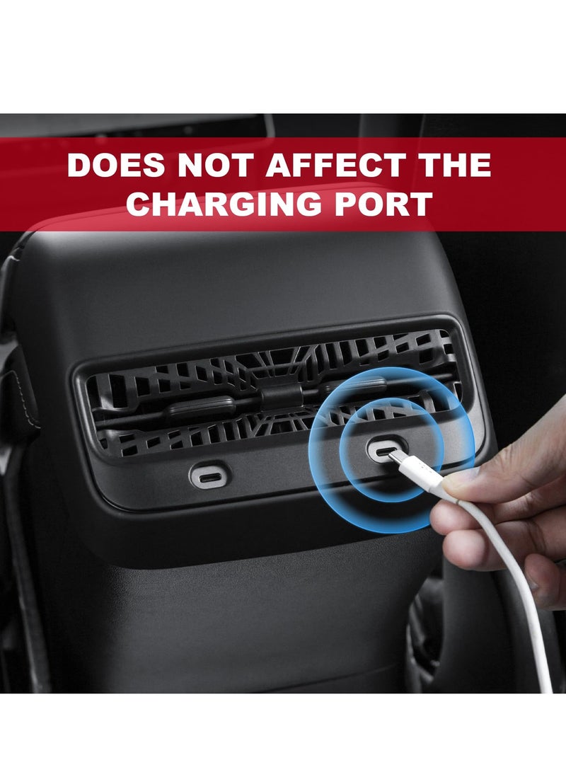 Zikra Backseat Air Vents Cover, Rear Seat Center Console Air Vent Trim Compatible with Tesla Model 3 & Model Y 2017 2018 2019 2020 2021 2022 2023 Accessories Waterproof and Dust-Proof - Image 5