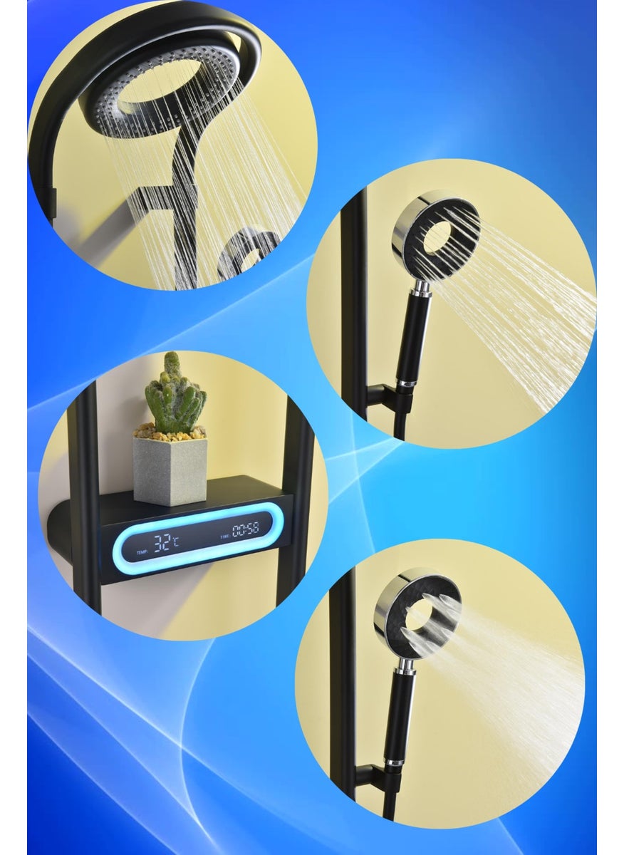 Oxy Aqua Digital LED Screen Robot Shower Set Luxury Waterfall and Rain Shower System Top Shower Set  - Image 2
