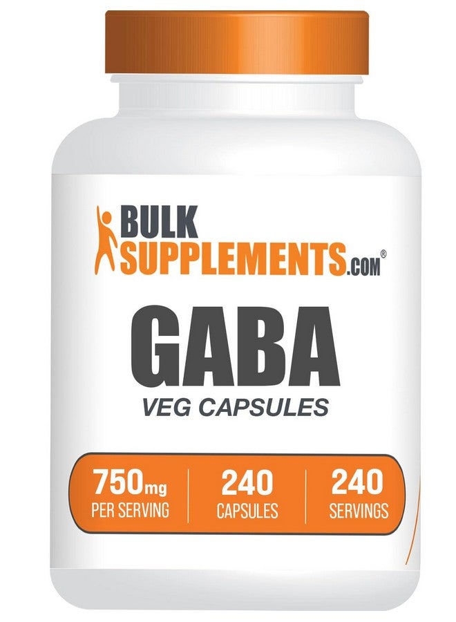 بالك سابلمنتس كبسولات حمض جاما أمينوبوتيريك من BulkSupplements.com - مكمل GABA، كبسولات GABA، GABA 750 مجم - نباتي وخالي من الجلوتين، كبسولة واحدة لكل وجبة، 240 كبسولة نباتية (عبوة من 1) - Image 1