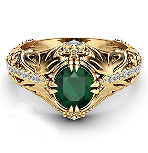 Goldenchen Fashion Jewelry 14k Gold Filled Emerald Diamond Ring Women Anniversary Engagement Wedding Gemstone Ring (6) - Image 4