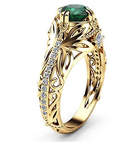 Goldenchen Fashion Jewelry 14k Gold Filled Emerald Diamond Ring Women Anniversary Engagement Wedding Gemstone Ring (6) - Image 2