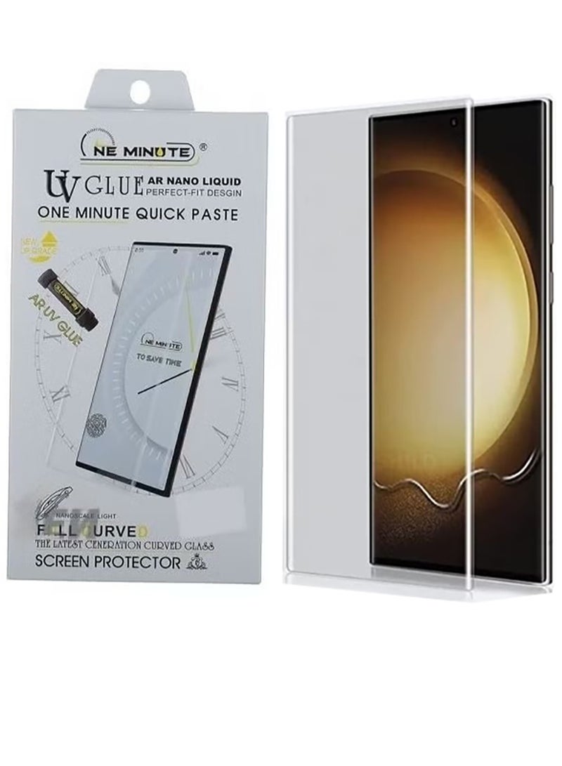 ONE MINUTE Realme 14 Pro Plus 5G Nano Optics Curved Liquid Full Glue Glass Protector with UV light Dryer Fingerprint unlock fast 