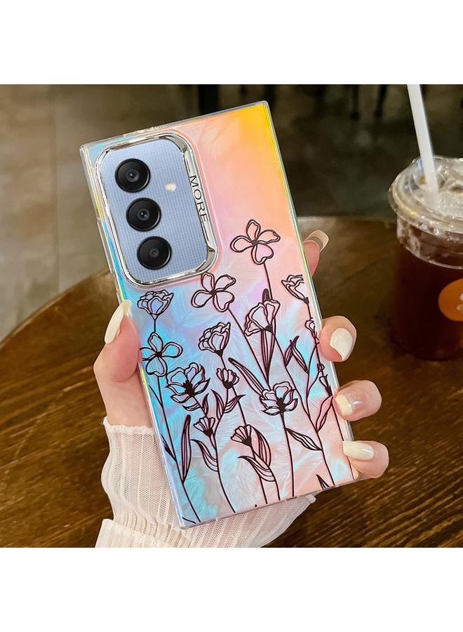 S-TOP Case For Samsung Galaxy A25 5G Electroplating Laser Flower Texture TPU Phone Case - Image 1