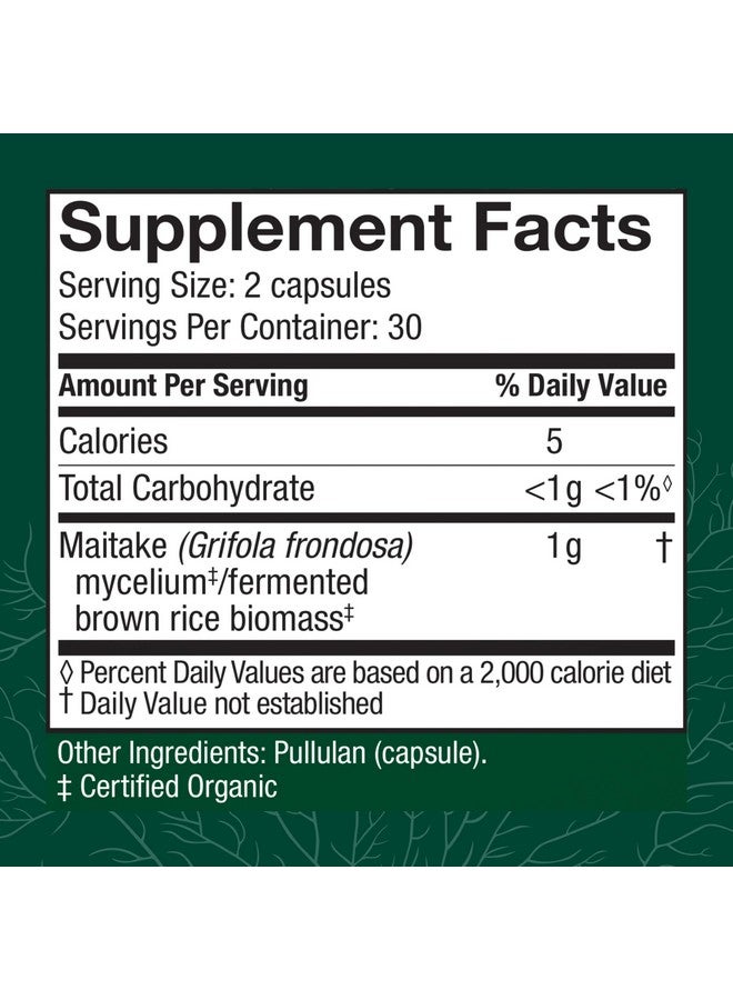 Host Defense Maitake Capsules - Immune & Cellular Health Support Supplement - Dietary Herbal Supplement with Maitake Mushroom & Mushroom Mycelium - 60 Capsules (30 Servings)* - Image 2