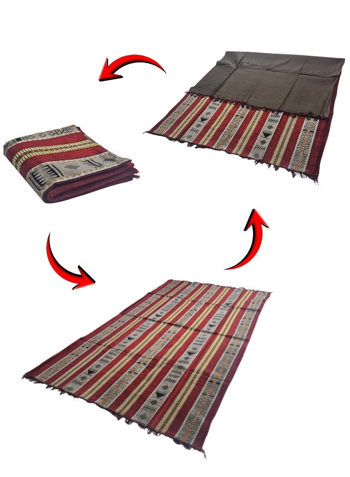 SMART HOME Large 270x170cm Ground Mat with Waterproof Tarpaulin Backing – Moisture-Resistant Trench Mat – Practical Heritage Outdoor Rug for Garden, Camping, and Picnics - Image 2