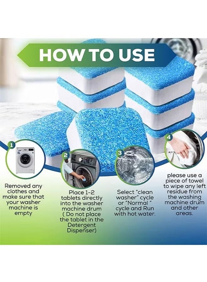 oradess Washing Machine Cleaner-Deep Clean Formula,Tablets Descaler Solid Deep Cleaning Deodorizer For All Washer Machines HE Front Loader Top Load Clean Inside Drum and Laundry Tub Seal - Image 3