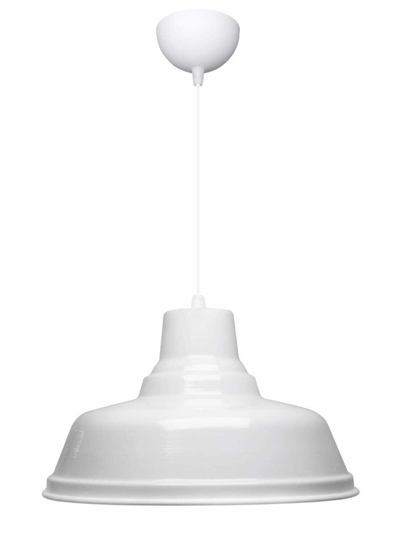 Robi White Retro Metal Pendant Light – Vintage Elegance for Modern Spaces - Image 3