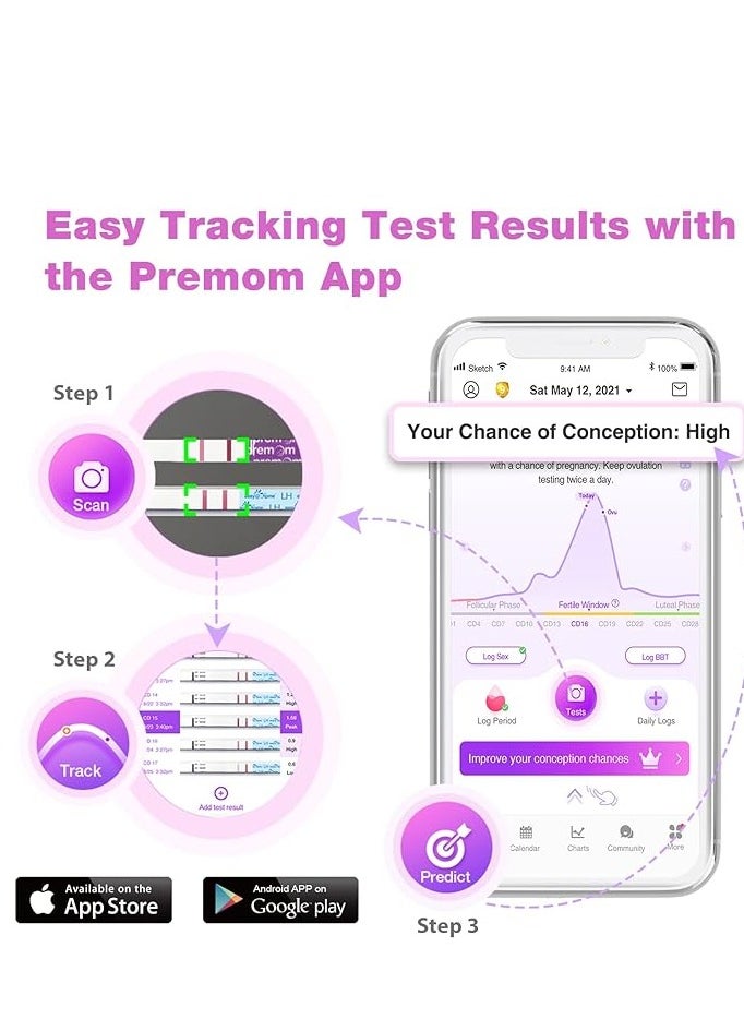 Easy Home Ovulation Test Strips 40 Ovulation Test and 10 Pregnancy Test Strips, 40LH +10HCG  - Image 5