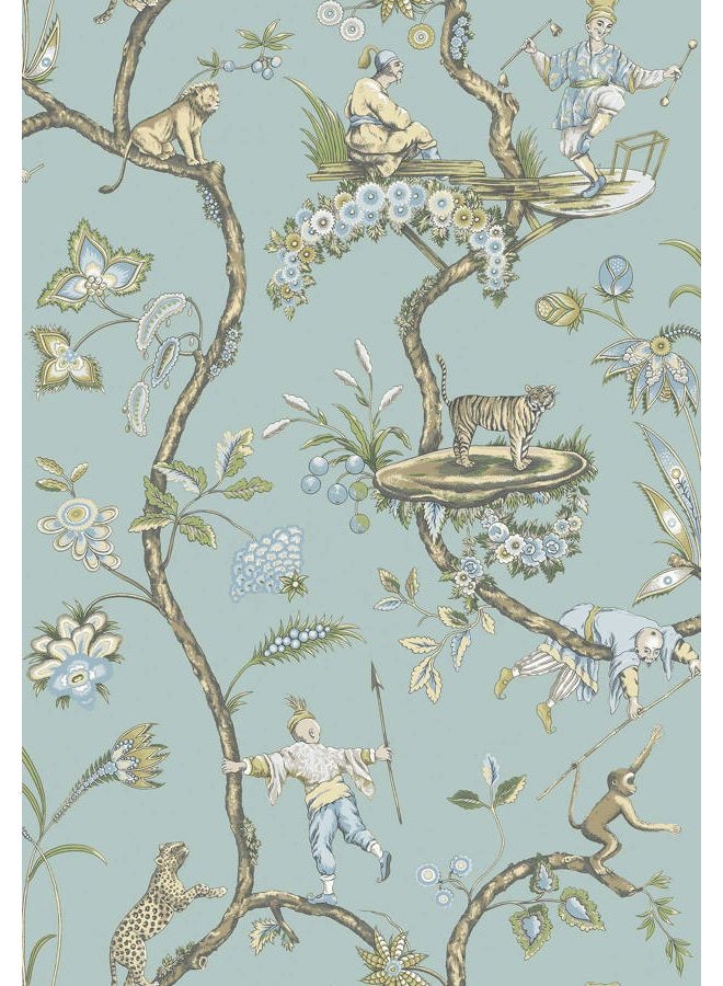 NuWallpaper Scalamandre SCS3846 Robin Egg Chinoise Exotique Self Adhesive Wallpaper, Blue - Image 1