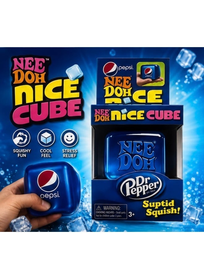 Nee Doh Nice Cube Peps i x DrPepper Limited Edition Stress Relief Fidget Toy - Blue, 1 Piece - Image 3