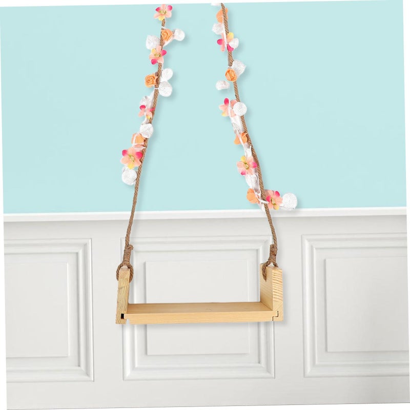 Baby Photography Accessories Newborn Portable Hanging Infant Posing Stand Floral Wooden Swing Vintage Doll Support Prop For Photoshoots - Image 5