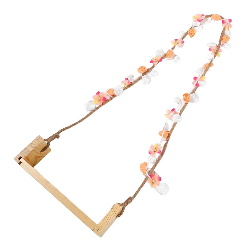 Baby Photography Accessories Newborn Portable Hanging Infant Posing Stand Floral Wooden Swing Vintage Doll Support Prop For Photoshoots - Image 2