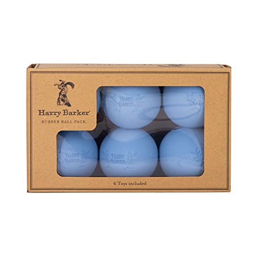 Harry Barker Natural Rubber Dog Fetch Balls Durable HighBounce Interactive Toy with Safety Air Vent TreatStuffable Rubber Balls for Dogs 25 Inch 6Pack - Image 1