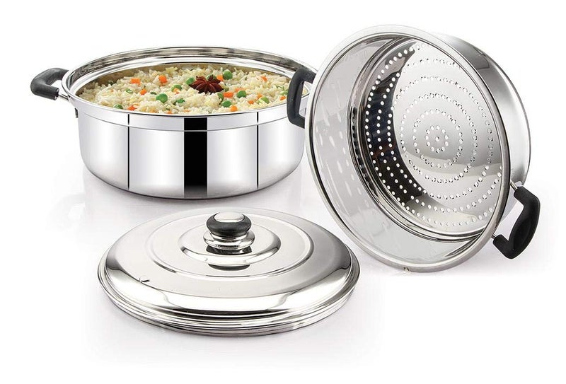 Diamond Diamond Stainless Steel 555 Multipurpose Steamer Pot Big, 2 Tier - Image 2