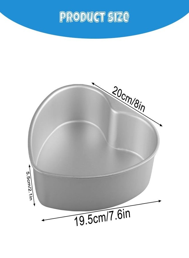 Velicber 2 Pack Heart Shaped Cake Pans, 8 Inch Aluminum Heart Cake Pan, Nonstick Cake Baking Tins, Heat-Resistant Baking Mold for Wedding, Birthday, Party, Valentine's Day - Image 2