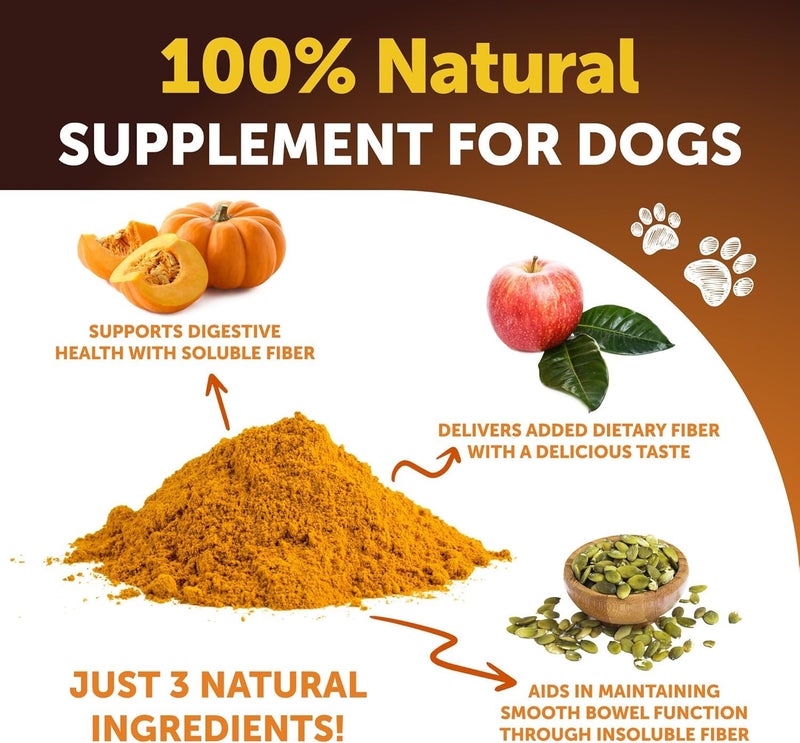 Artullano Pumpkin Powder for Dogs Digestive Support - 8 OZ - Fiber Supplement for Constipation - For Gut Balance, Healthy Skin, Digestion, Anal Glands, Firm Stool, Poop, Anti Diarrhea, Gas Relief - Create Puree - Image 4