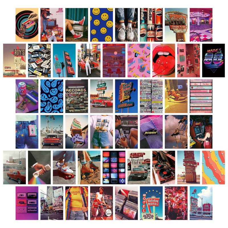 New 50 Posters Postcard Poster Decorative Painting Color Aesthetic Postcard Card - Image 1