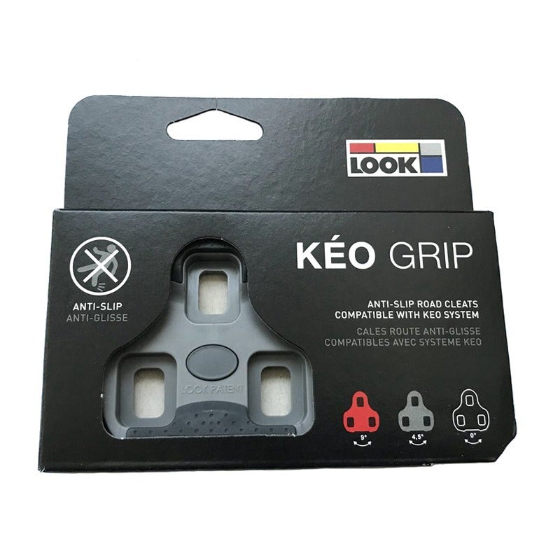 Generic France LOOK KEO Grip Road Bike Cleat Anti-Slip TPU 0/4.5/9 Degree Gray 4.5 degree lock piece-with anti-skid glue