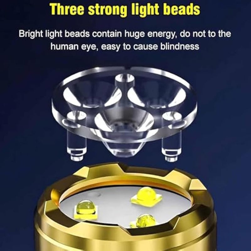 Mini Flashlight, Super Power Thumb Light, Multi-Functional Pen Clip Light, Steel High Lumen Rechargeable Waterproof (2Pcs-c) - Image 4