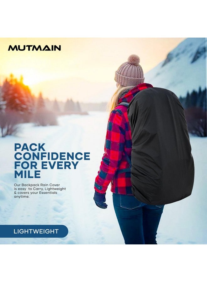 MUTMAIN Waterproof 80L to 100L Rain Cover for Rucksack Backpack Bag, Suitable Bags Cover for Hiking, Camping & Trakking XXL Bag, Two Side Adjustable Buckle and Elastic Protect from Rain & dust, Black - Image 4