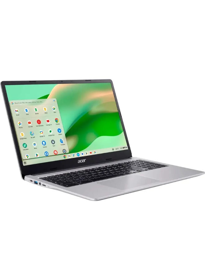 أيسر لابتوب كروم بوك 315 بشاشة 15.6 بوصة بدقة Full HD، مع معالج سيليرون N4500/ذاكرة RAM 4GB/ذاكرة تخزين 64GB Emmc/رسومات إنتل UHD/نظام تشغيل كروم + غلاف واقي مضمن باللون الفضي اللامع - Image 3