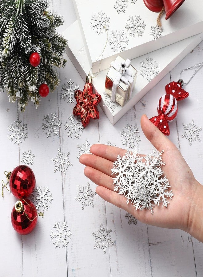 Marspark 300 Pcs Christmas Snowflakes Confetti Decorations Winter Snowflake Glitter Confetti Paper Snow Scatter Sequins Sprinkles for Winter Wedding Birthday Party Table Decor Supplies (Silver) - Image 3