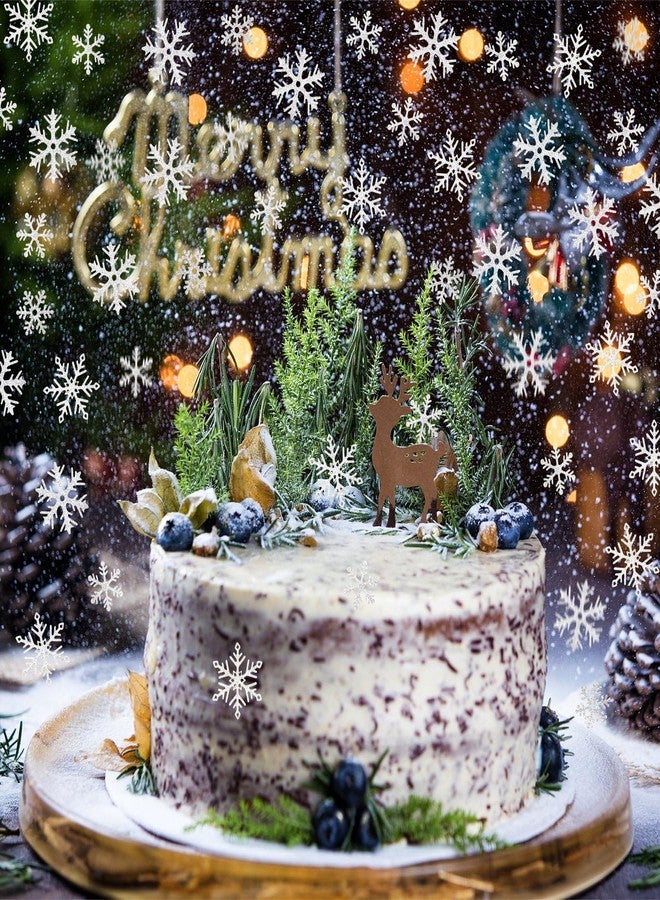 Marspark 300 Pcs Christmas Snowflakes Confetti Decorations Winter Snowflake Glitter Confetti Paper Snow Scatter Sequins Sprinkles for Winter Wedding Birthday Party Table Decor Supplies (Silver) - Image 5