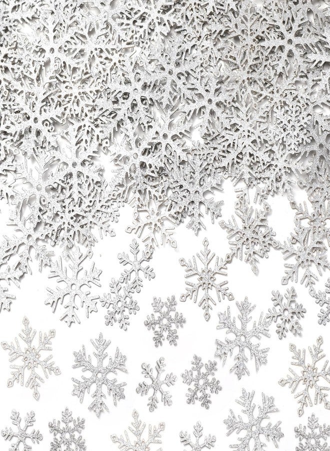 Marspark 300 Pcs Christmas Snowflakes Confetti Decorations Winter Snowflake Glitter Confetti Paper Snow Scatter Sequins Sprinkles for Winter Wedding Birthday Party Table Decor Supplies (Silver) - Image 1
