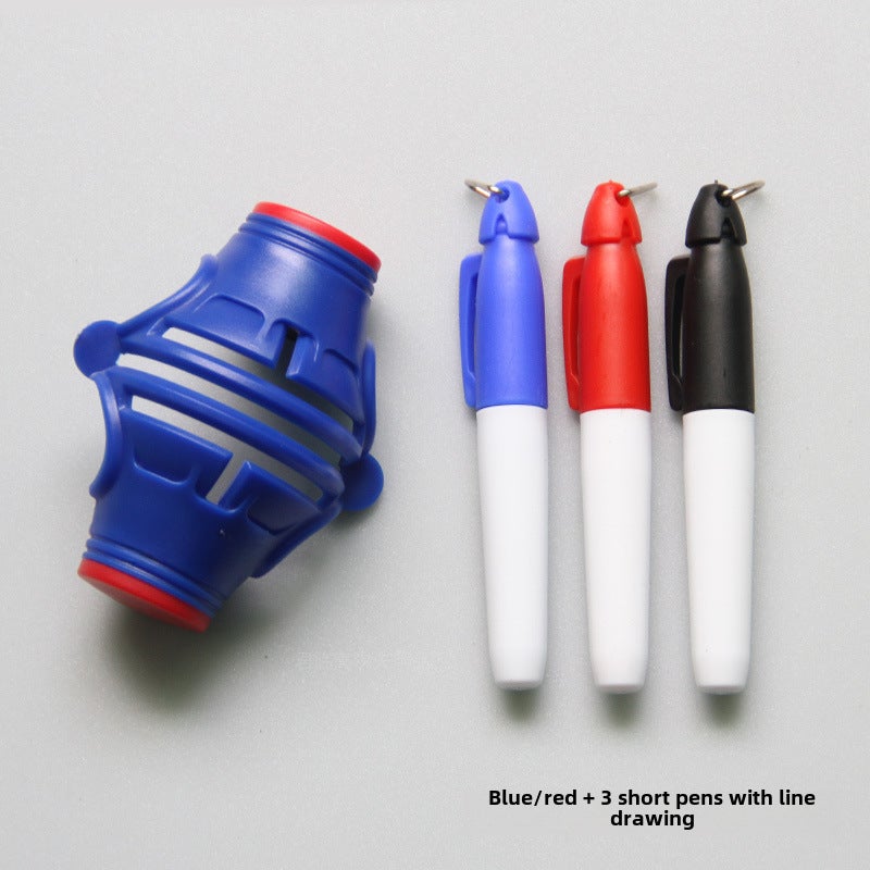 Generic 360° Rotating Golf Ball Liner Marker Pen Blue/Red 3 short brush