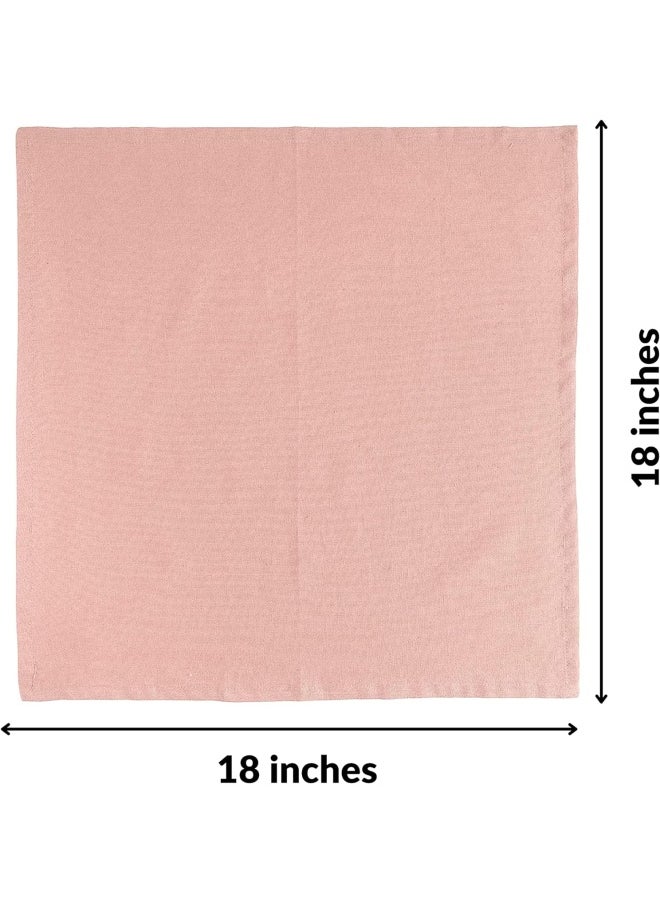 Fingercraft Cloth Napkins Dinner Washable In Cotton Linen Fabric,Blush 12 Pack,Premium Quality, Mitered Corners For Every Day Use Napkins Are Pre Shrunk And Good Absorbency Dusty Pink