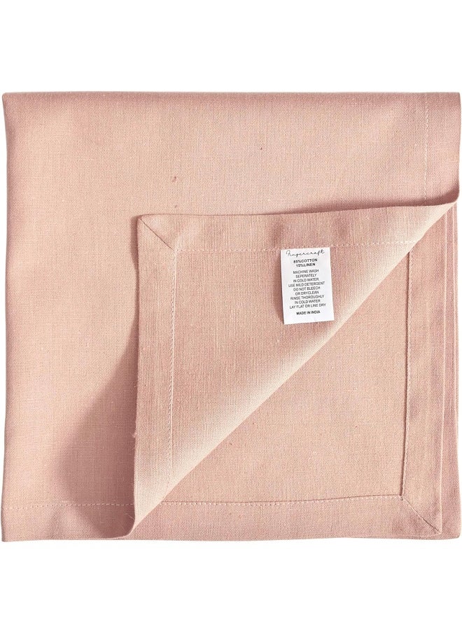 Fingercraft Cloth Napkins Dinner Washable In Cotton Linen Fabric,Blush 12 Pack,Premium Quality, Mitered Corners For Every Day Use Napkins Are Pre Shrunk And Good Absorbency Dusty Pink