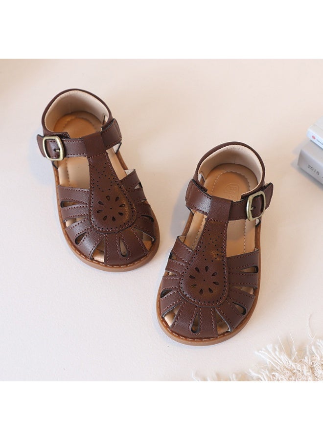 Genuine Leather Summer Lolita Soft-Soled Children’s Sandals 