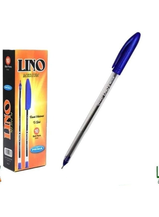 بريما قلم جاف لينو بسن متوسط 1.0 ملم من بريما، مجموعة بها 10 اقلام، ازرق - Image 1