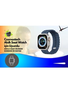 Cosmostech Compatible for Smart Watch Watch 42MM 44MM 45MM 49MM 1/2/3/4/5/6/se/7/8/ultra Smart Watch Silicone Band and Strap Blue  - Image 2