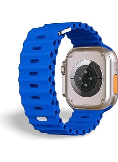 Cosmostech Compatible for Smart Watch Watch 42MM 44MM 45MM 49MM 1/2/3/4/5/6/se/7/8/ultra Smart Watch Silicone Band and Strap Blue  - Image 4