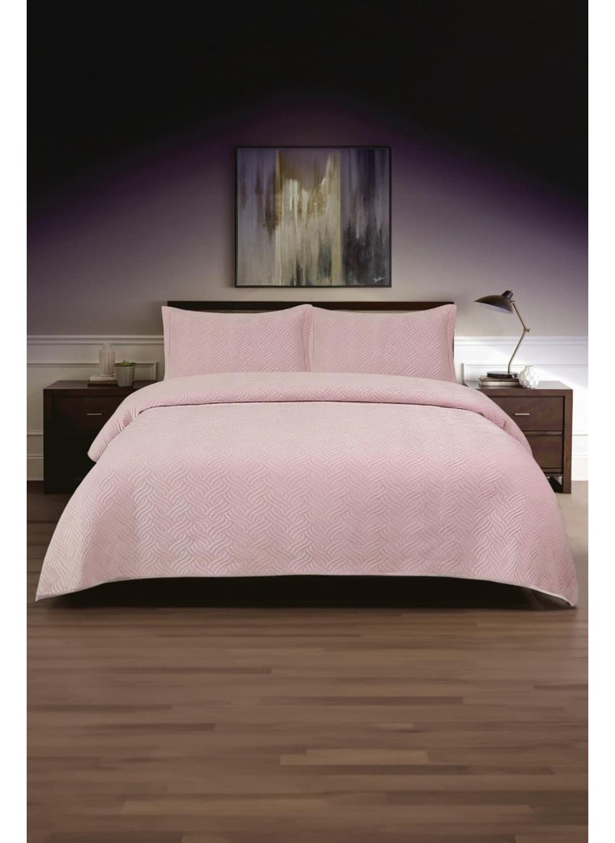 Favora Silva Double Bedspread Set - Powder  - Image 1