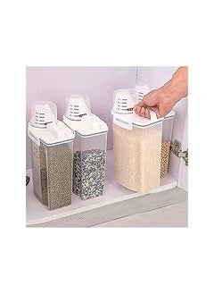Premify & Dry Food Storage Containers With Measuring Cup Airtight Plastic Kitchen Storage Organizer Clear Food Storage Box For Flour Sugar Rice | Bpa Free Container With Locking Lids  - Image 2