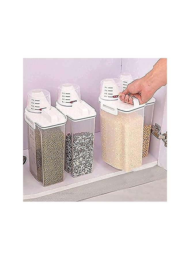 Premify & Dry Food Storage Containers With Measuring Cup Airtight Plastic Kitchen Storage Organizer Clear Food Storage Box For Flour Sugar Rice | Bpa Free Container With Locking Lids - Image 2