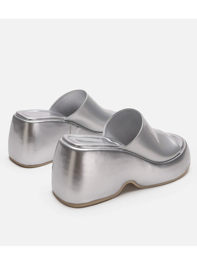 إسكدنيا إمرأة إسفين خف خف حذاء رياضة مفتوح إصبع قدم - Image 3