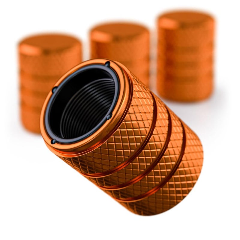 PC Autoworks Aluminum Tire Valve Stem Caps AntiRust Premium Anodized Aluminum CorrosionResistant Easy Install Universal Fit for Car Truck Bike SUV 1 PackSet of 4 Amber Orange - Image 3