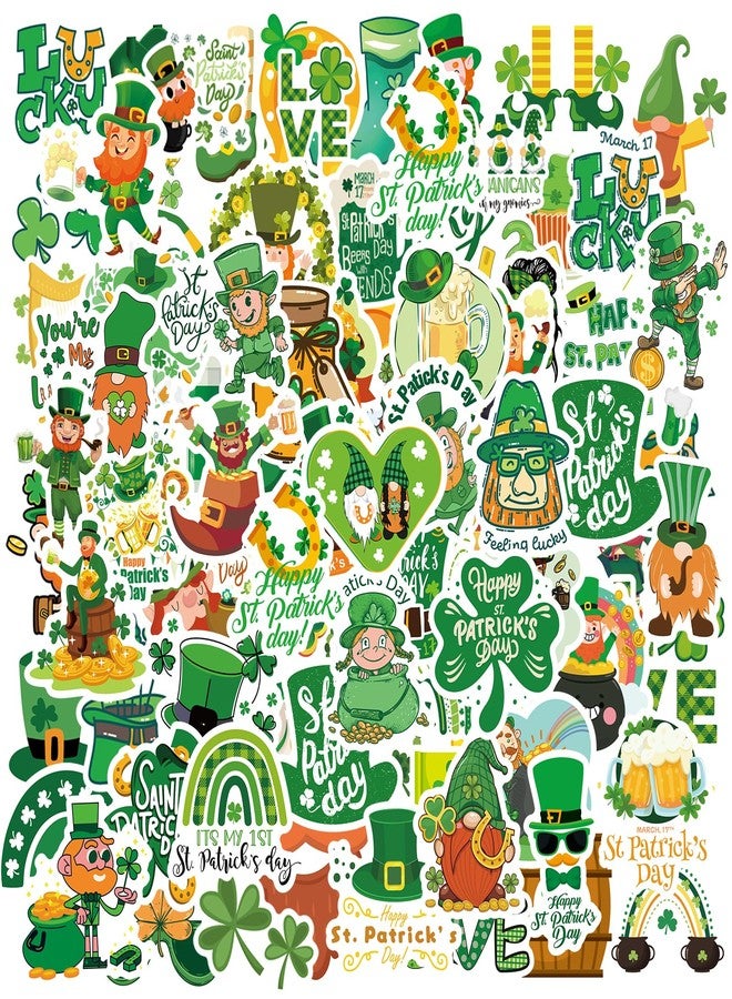 HiEnjoin 100PCS St Patricks Day Stickers, Shamrock Stickers for Kids, Party Decorations for St. Patrick's Day Water Bottle Laptop Crafts, Lucky Clover Party Supplies - Image 1