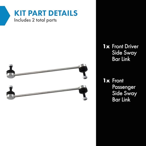 TRQ Front Driver and Passenger Side Sway Bar Link Set 2 Piece Compatible with 0716 Volvo S80 0810 V70 0816 XC70 1017 XC60 1117 S60 1517 V60 1517 V60 Cross Country - Image 3